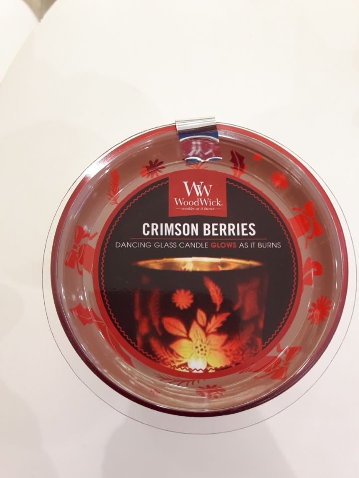 Wood Wick Candle Medium Dancing Hour Glass Crimson