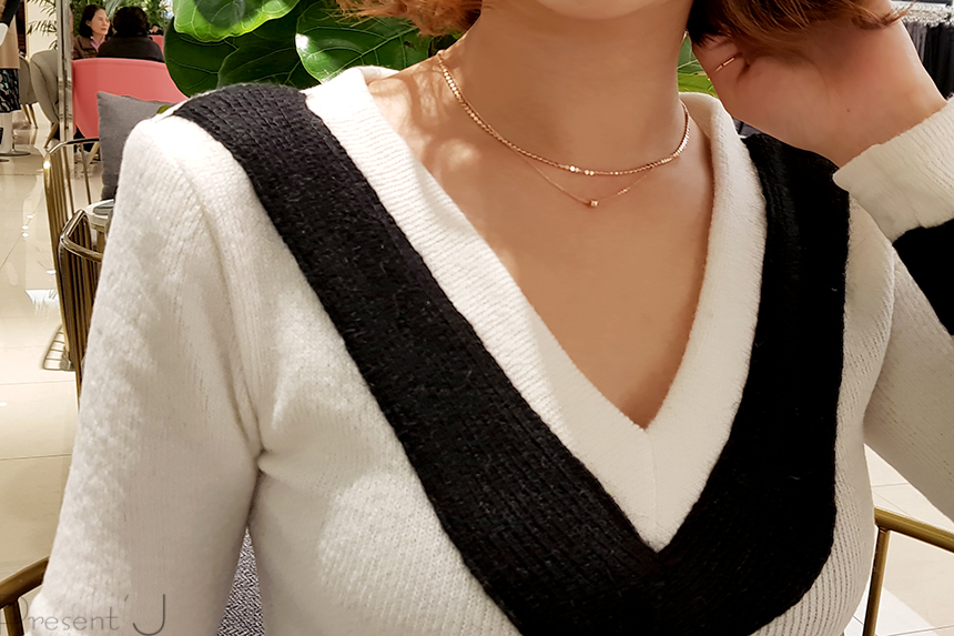 14k 18k layered two-ball necklace 30 men 2 women