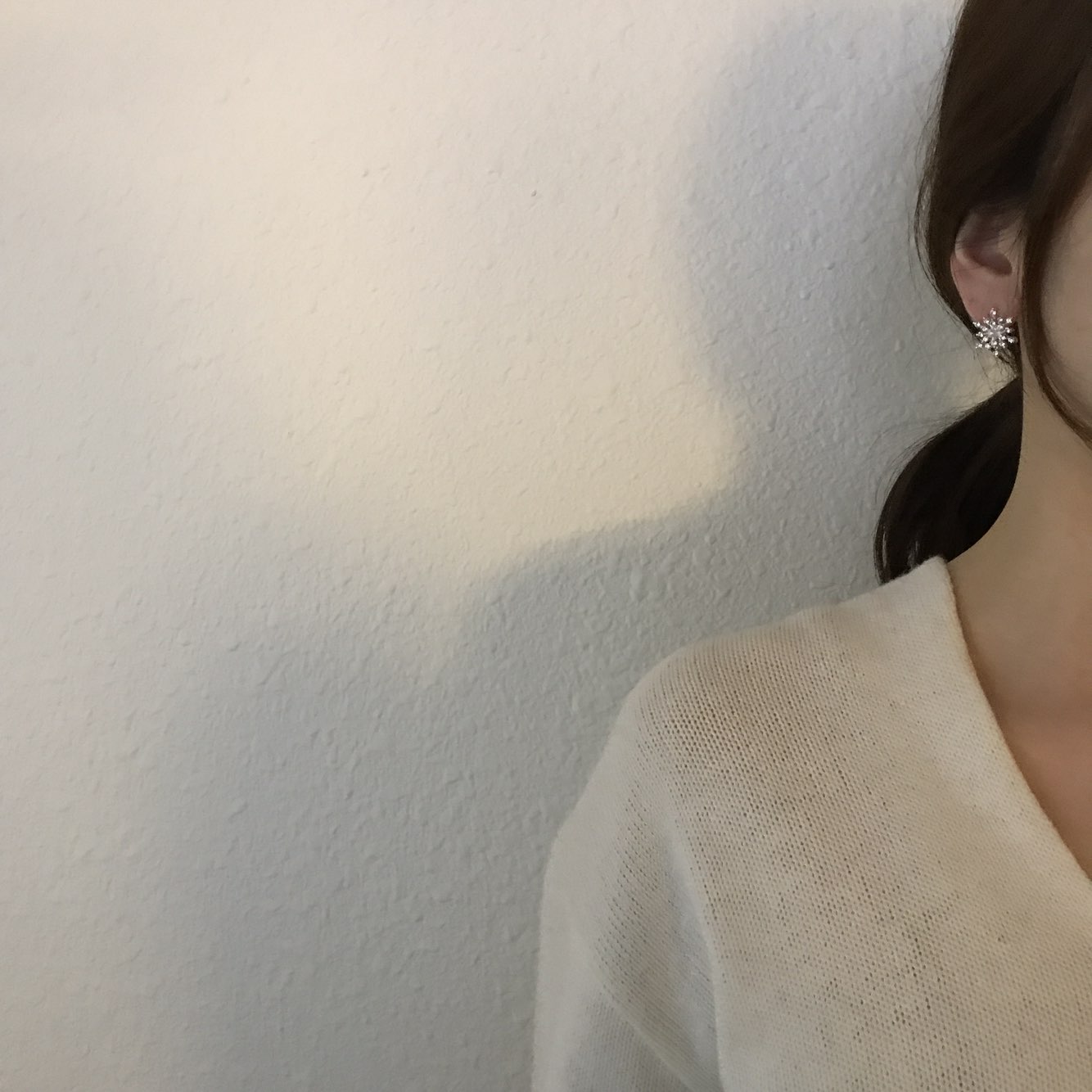 Erin Snow Flower Cubic Daily Earring 3color Weddin