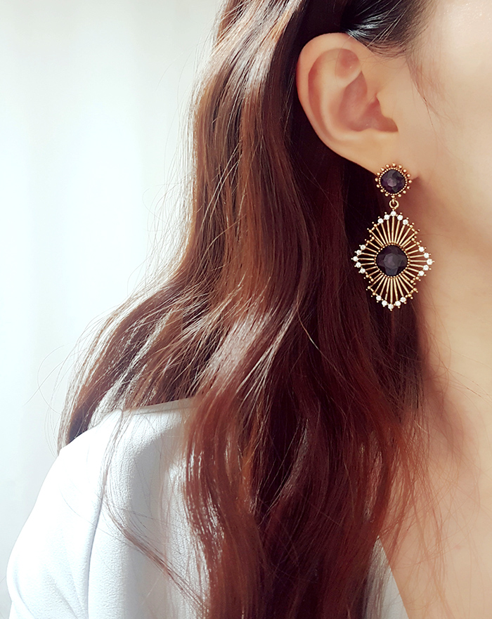 Dolce Purple Vintage Earrings Retrofit Look-a-fash