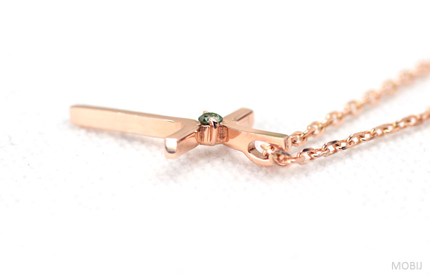 14K 18K Green Diabolic Cross Necklace Girl Gift Ch