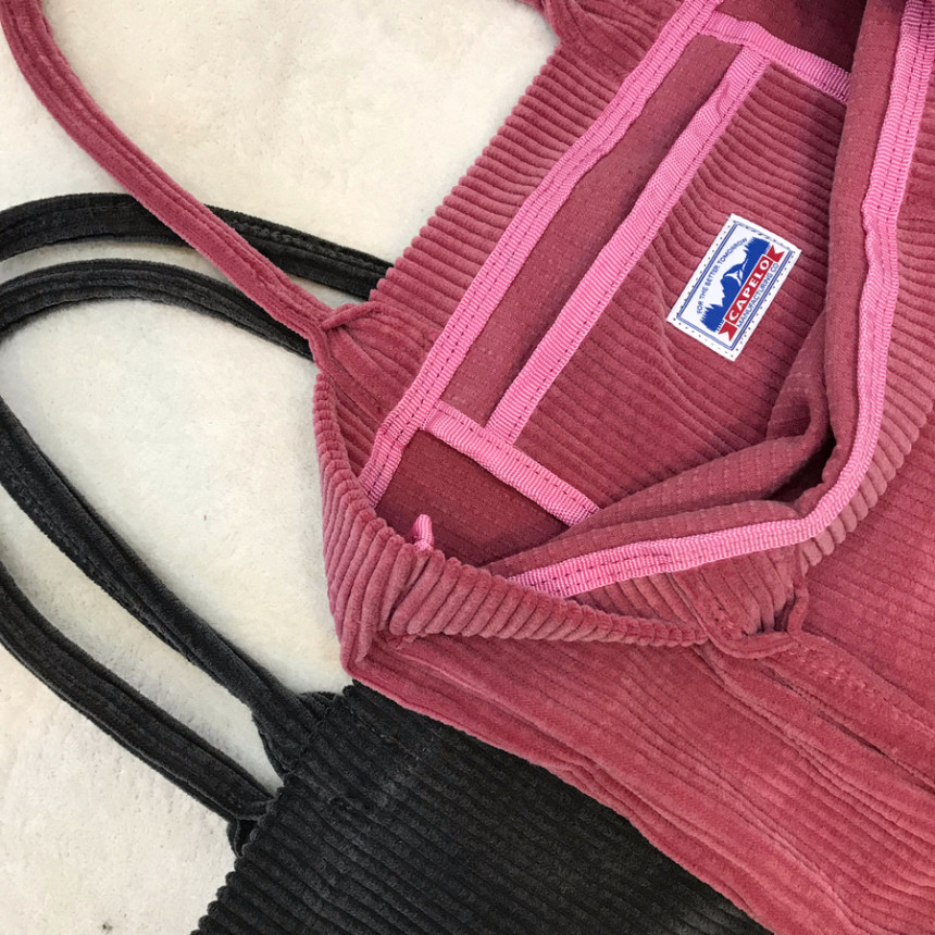 TOTE ECO SHOPPING TRAVEL corduroy eco bag golden b