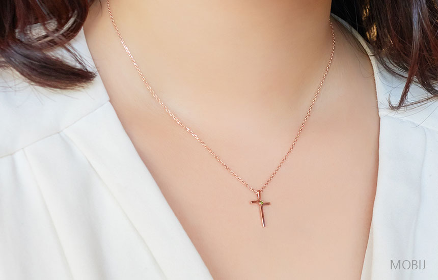 14K 18K Green Diabolic Cross Necklace Girl Gift Ch