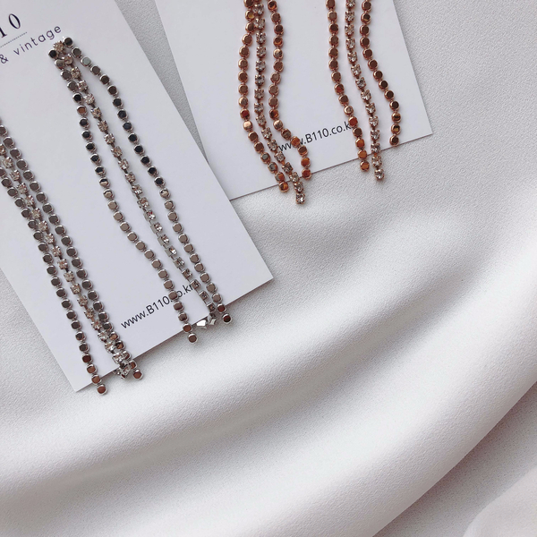 Star Lane Silver Cubic Long Drop Earrings 3color C