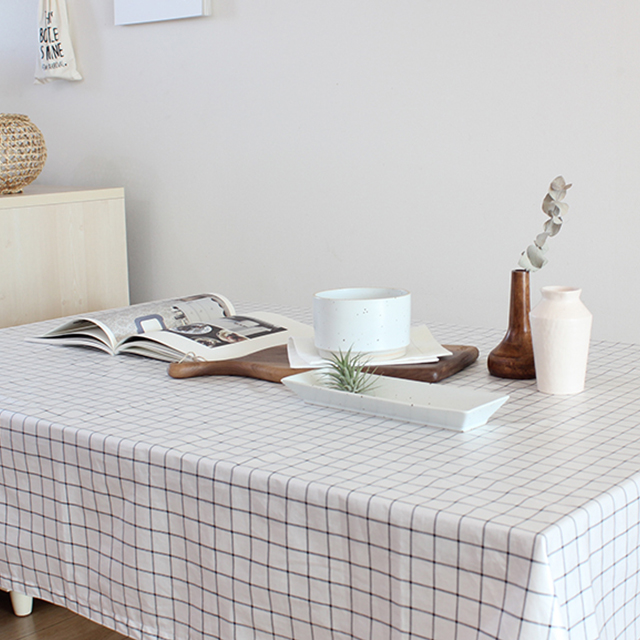 북유럽 체크 방수 식탁보 테이블보 캠핑 홈카페 백일 돌상 교회 95X110cm