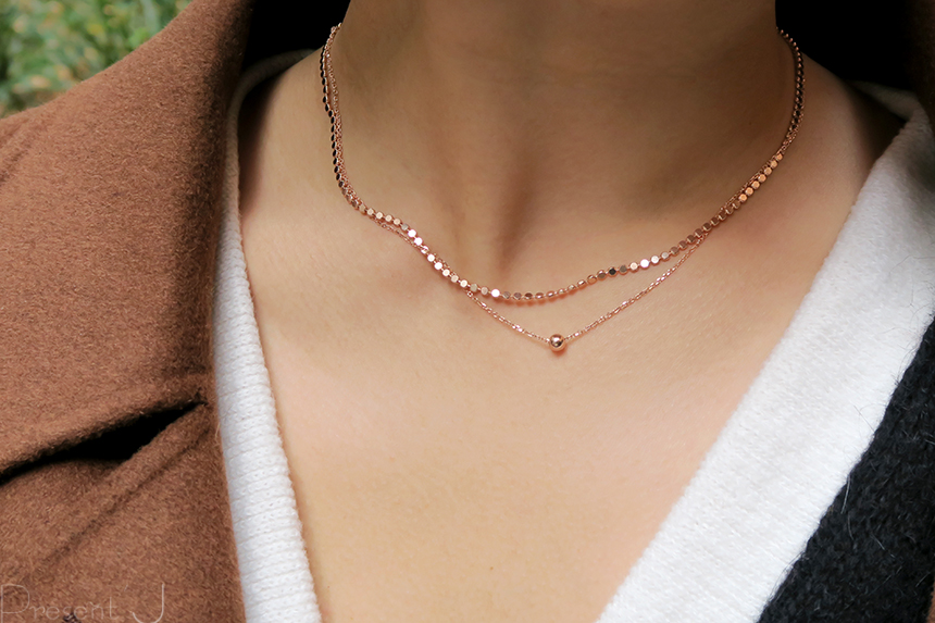 14k 18k layered two-ball necklace 30 men 2 women