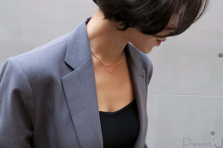 14k 18k layered two-ball necklace 30 men 2 women