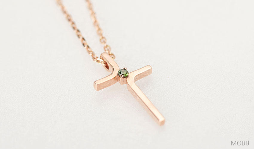 14K 18K Green Diabolic Cross Necklace Girl Gift Ch