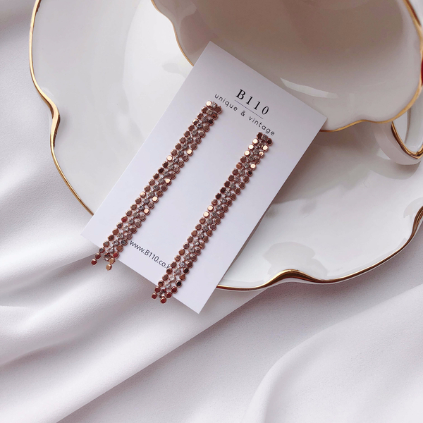 Star Lane Silver Cubic Long Drop Earrings 3color C