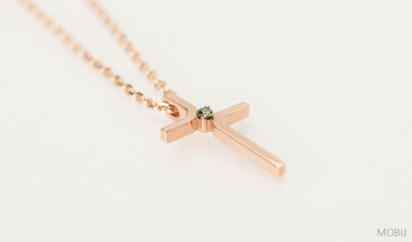 14K 18K Green Diabolic Cross Necklace Girl Gift Ch