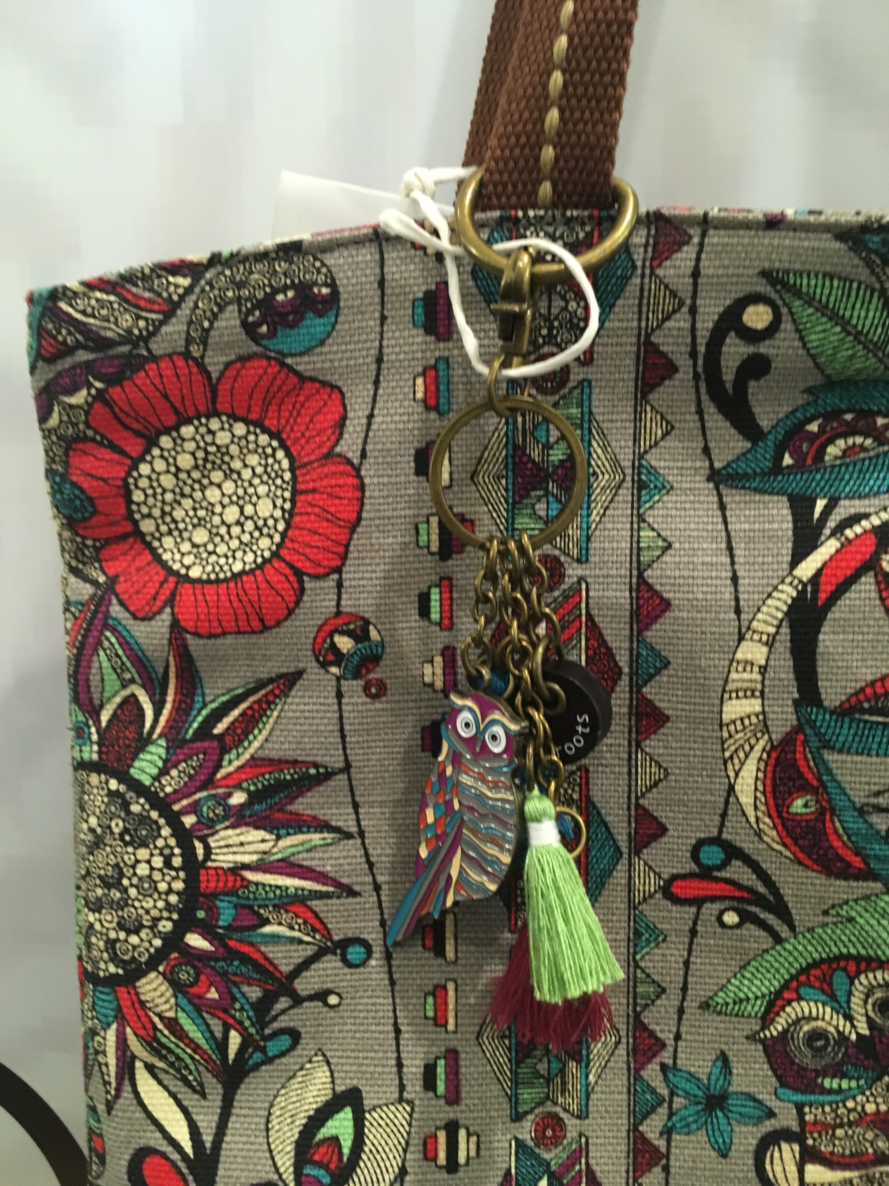 TOTE ECO SHOPPING TRAVEL Slacks Gray Owl Pattern E