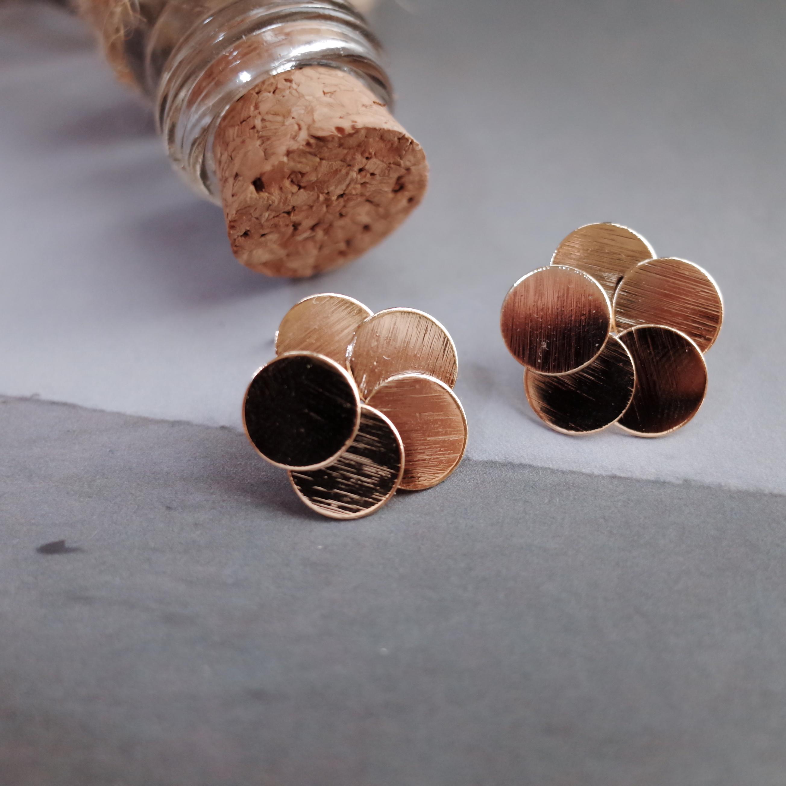 Triangular piece Circular metal Earrings Stylish c