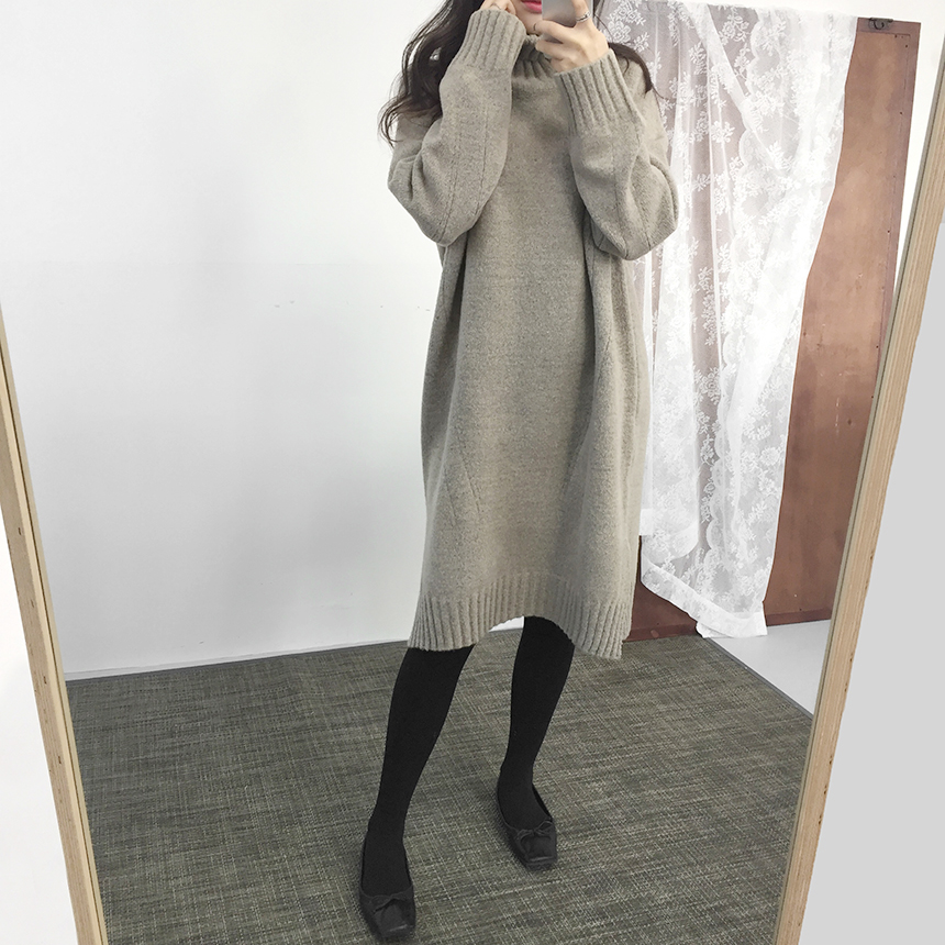Cosplay Polo Knit One Piece Loose Fit Urun Winter 