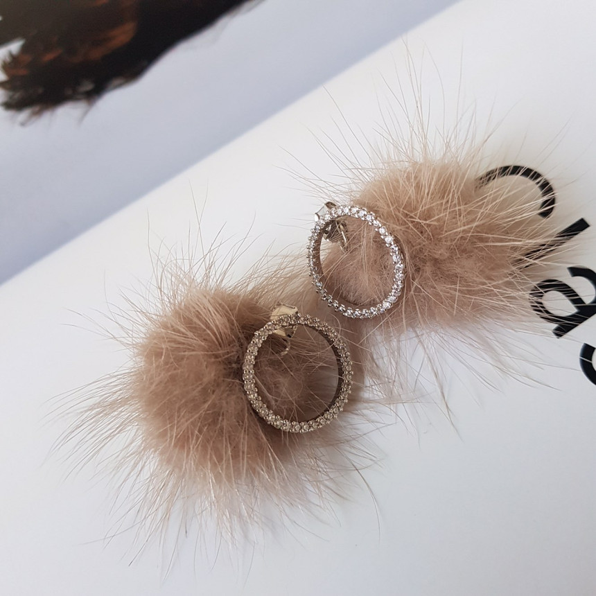 Ronnie Mink Cubic Two-Way Earrings 4color Lovely C