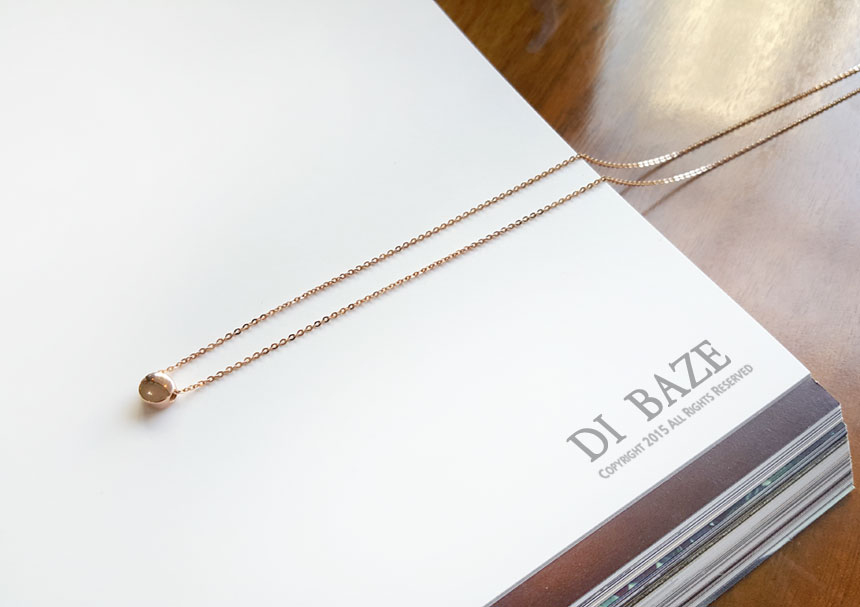 14k Necklace Initial Pendant Pink Gold Daily Look 