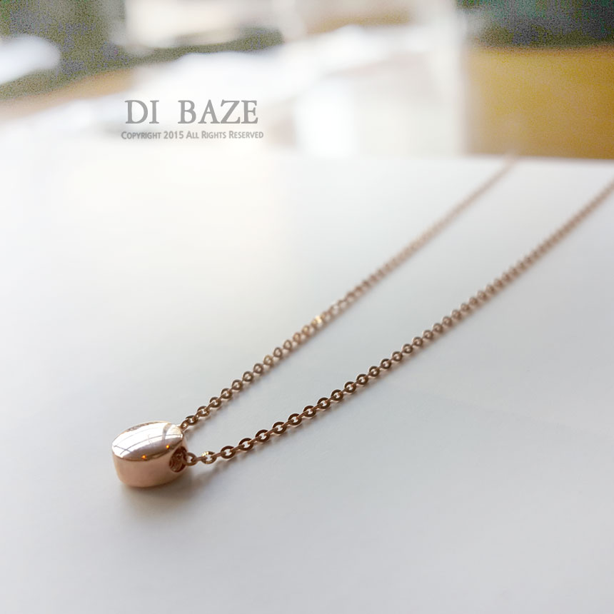 14k Necklace Initial Pendant Pink Gold Daily Look 