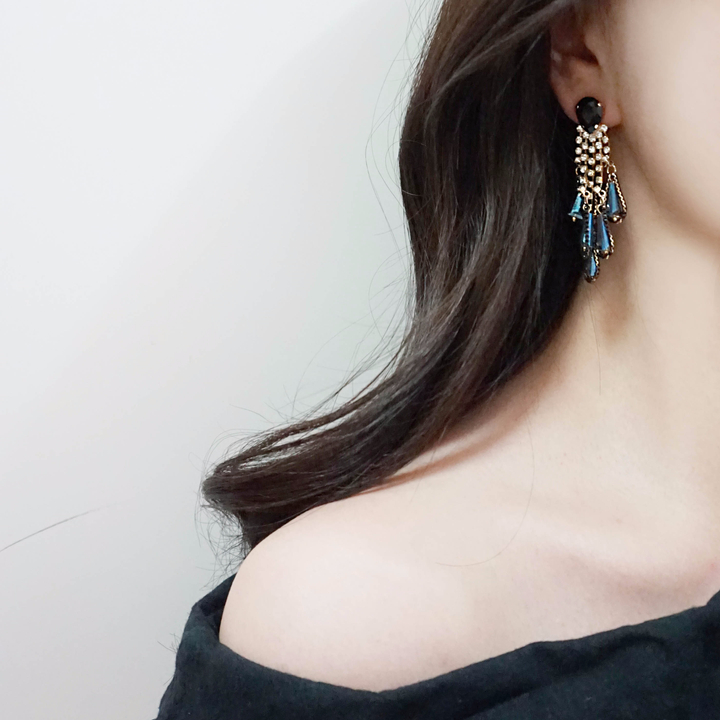 Moulin Rouge Bold Drop Earrings Vintage Luxurious 