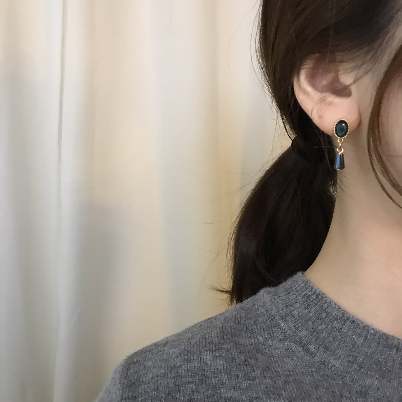 Crystal Pure Hommage Drop Earrings 3color Minimal 