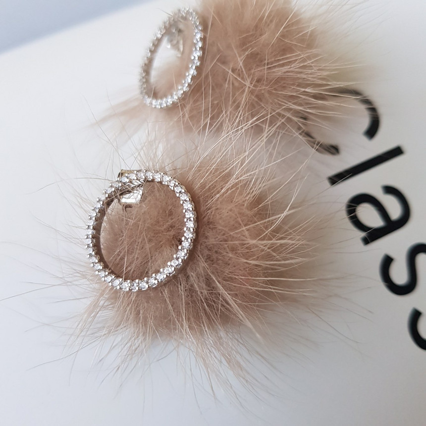 Ronnie Mink Cubic Two-Way Earrings 4color Lovely C