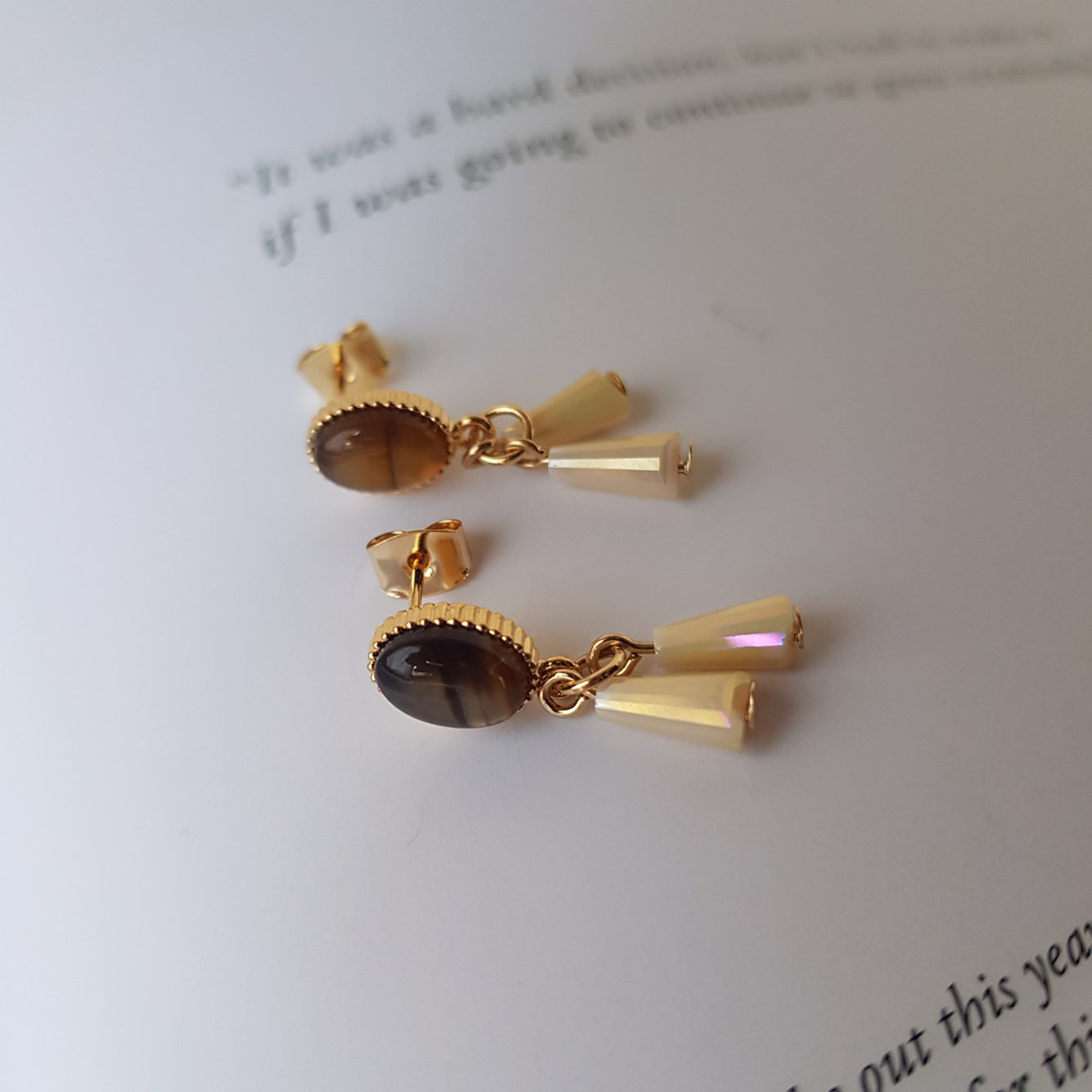 Crystal Pure Hommage Drop Earrings 3color Minimal 