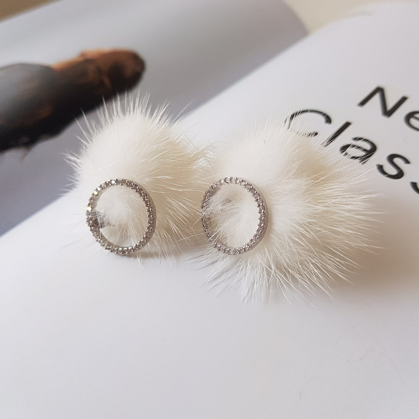 Ronnie Mink Cubic Two-Way Earrings 4color Lovely C