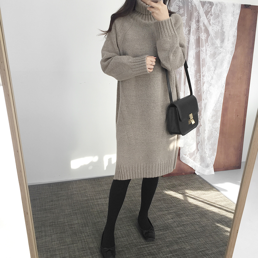 Cosplay Polo Knit One Piece Loose Fit Urun Winter 