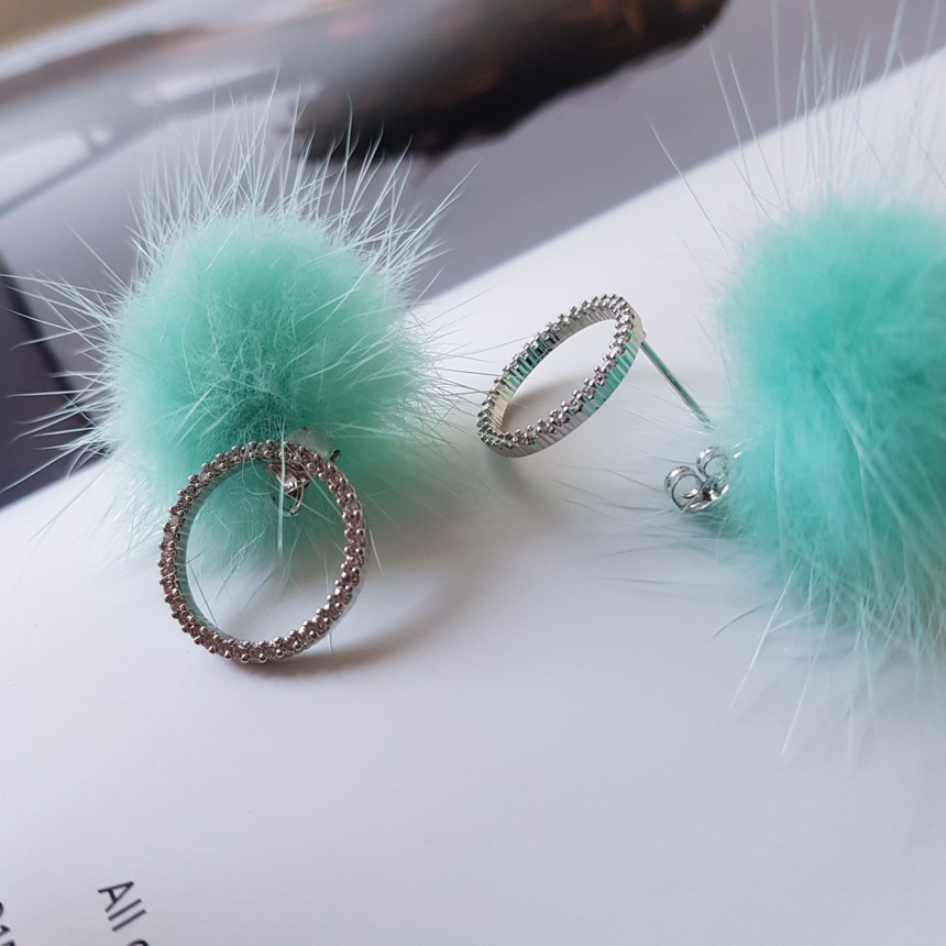 Ronnie Mink Cubic Two-Way Earrings 4color Lovely C