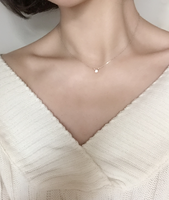 silver925 미니 큐빅 모이사나이트 은 목걸이 925실버 GRA보증서포함 - 상품 이미지