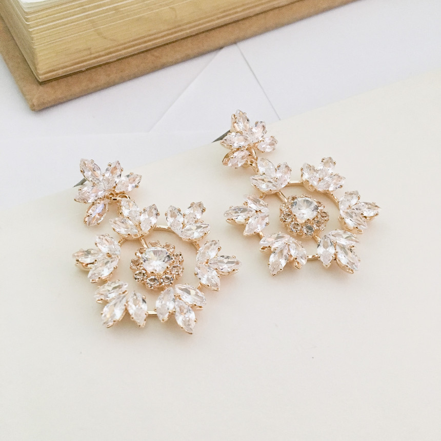 Snowflake Cubic Drop Earrings Party Fashion Earrin