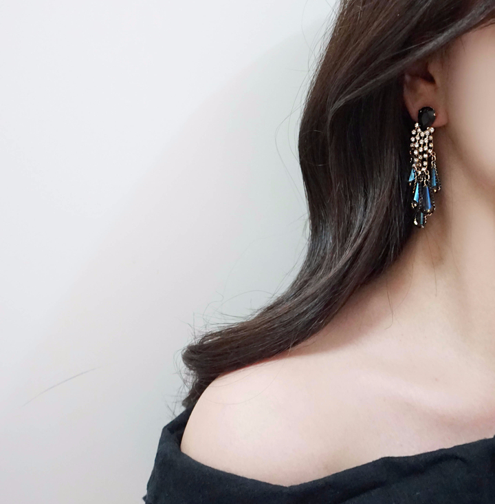 Moulin Rouge Bold Drop Earrings Vintage Luxurious 