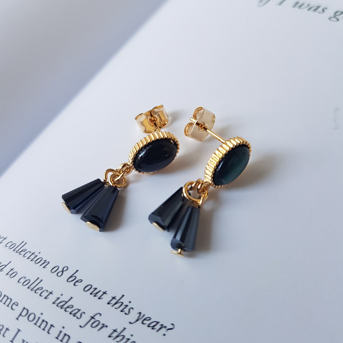 Crystal Pure Hommage Drop Earrings 3color Minimal 