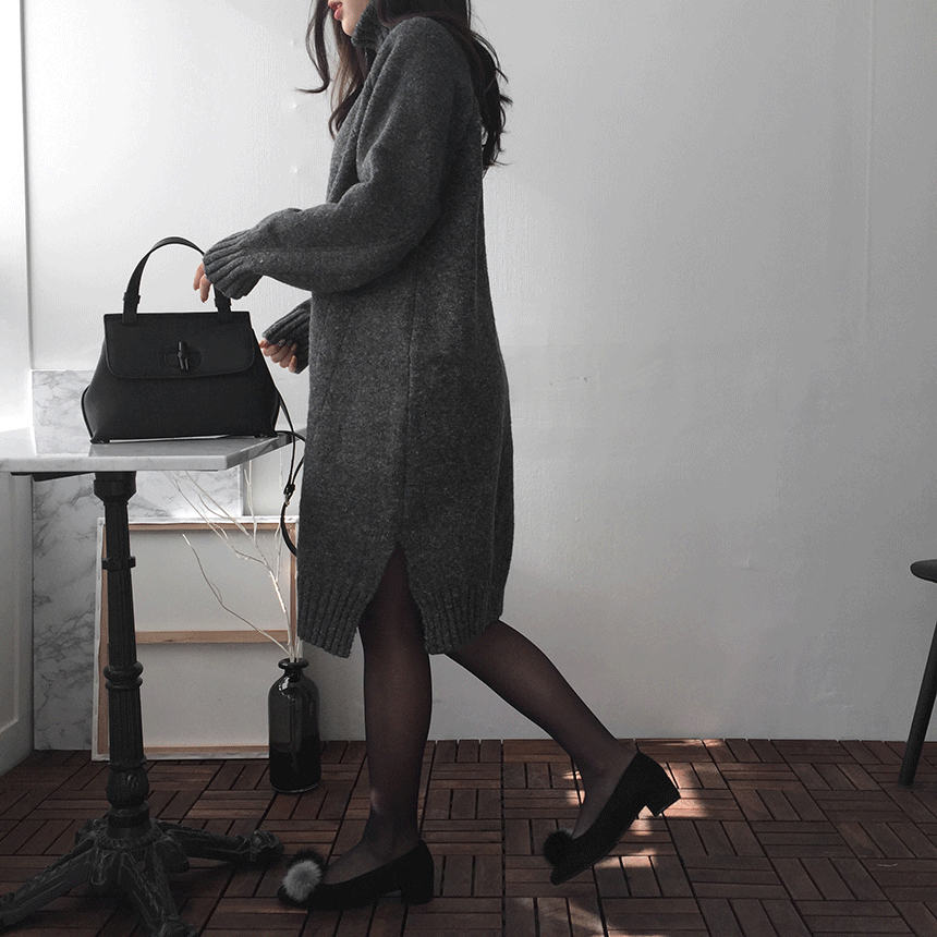 Cosplay Polo Knit One Piece Loose Fit Urun Winter 