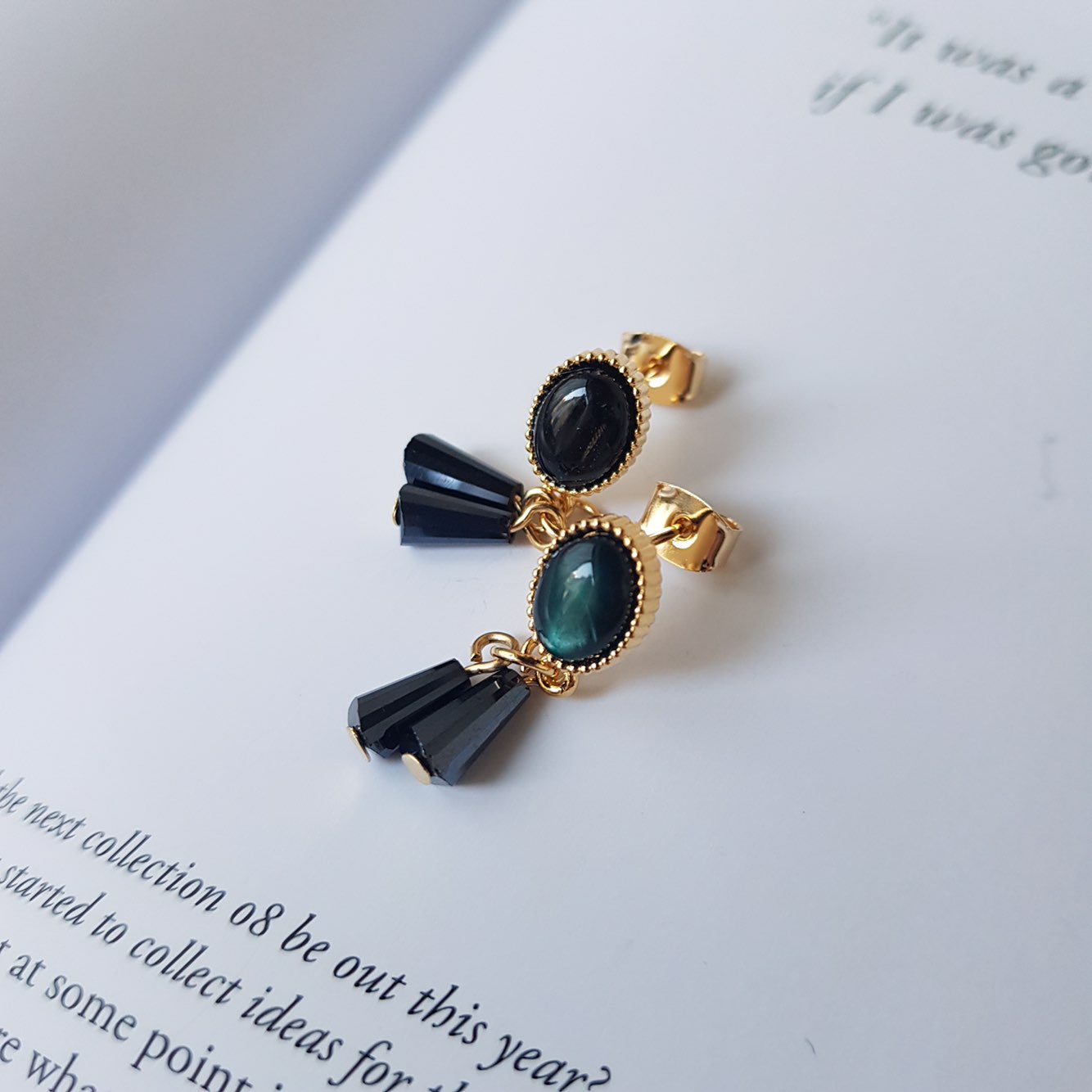 Crystal Pure Hommage Drop Earrings 3color Minimal 