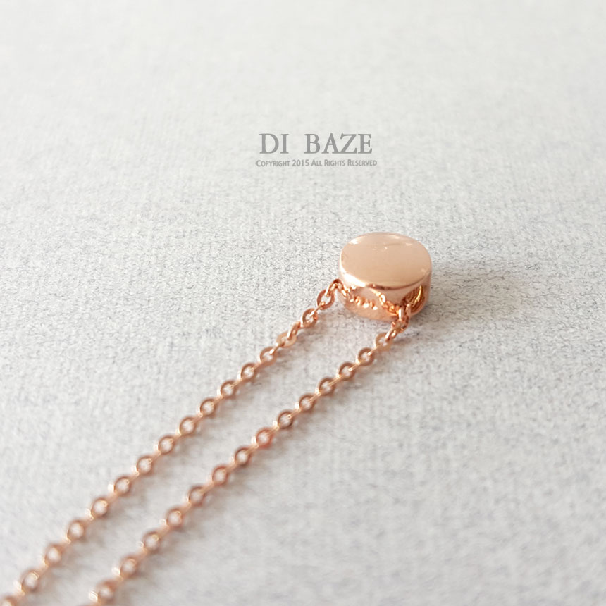 14k Necklace Initial Pendant Pink Gold Daily Look 