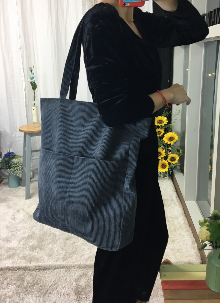 TOTE ECO SHOPPING TRAVEL two-pocket golden eco bag