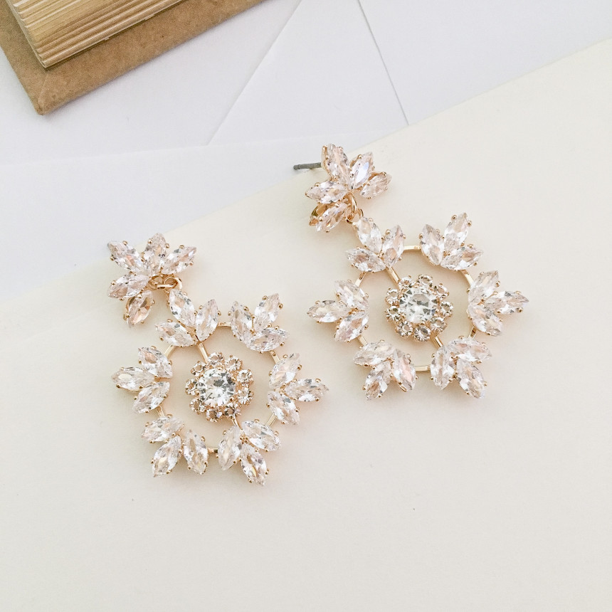 Snowflake Cubic Drop Earrings Party Fashion Earrin