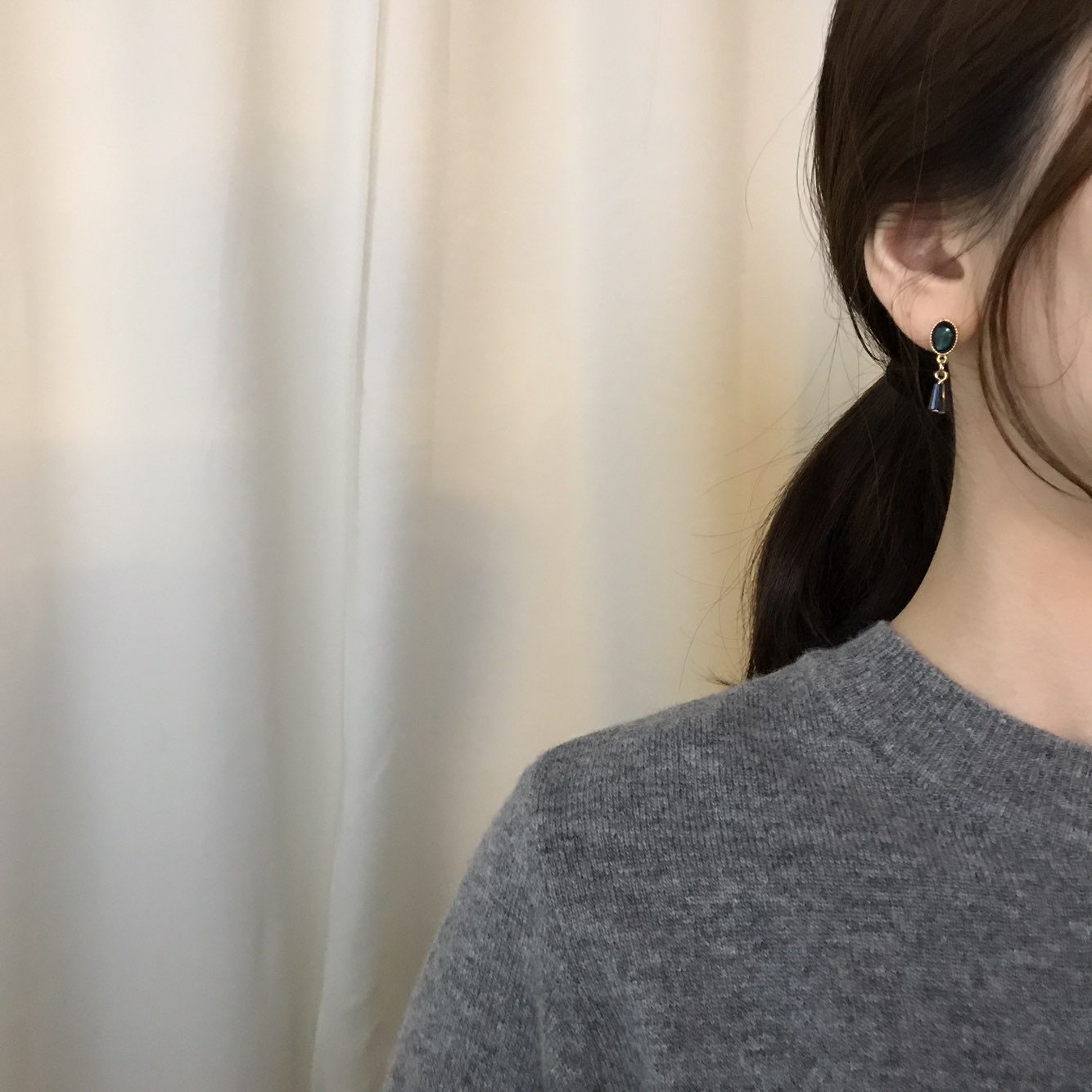 Crystal Pure Hommage Drop Earrings 3color Minimal 