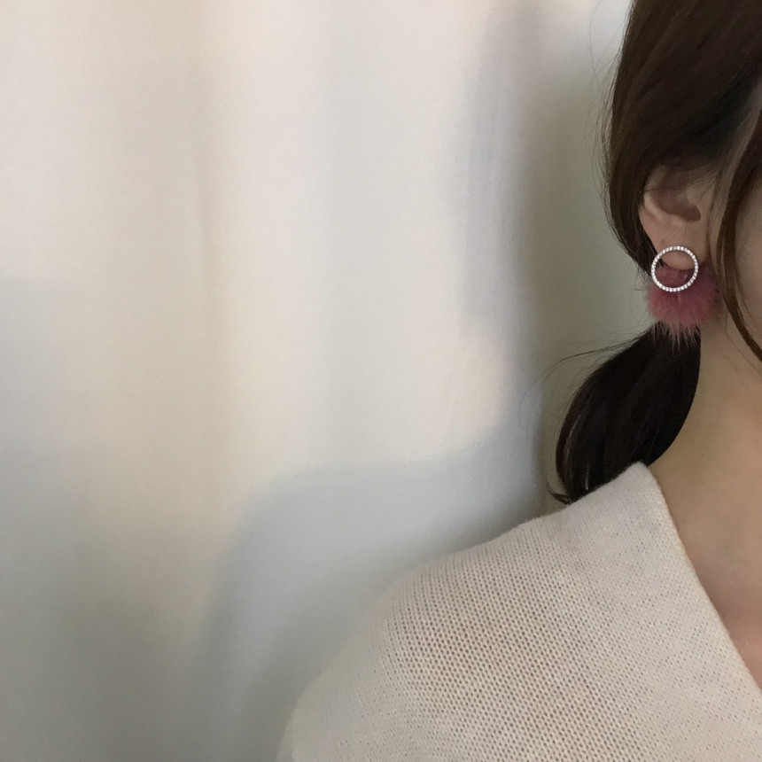 Ronnie Mink Cubic Two-Way Earrings 4color Lovely C