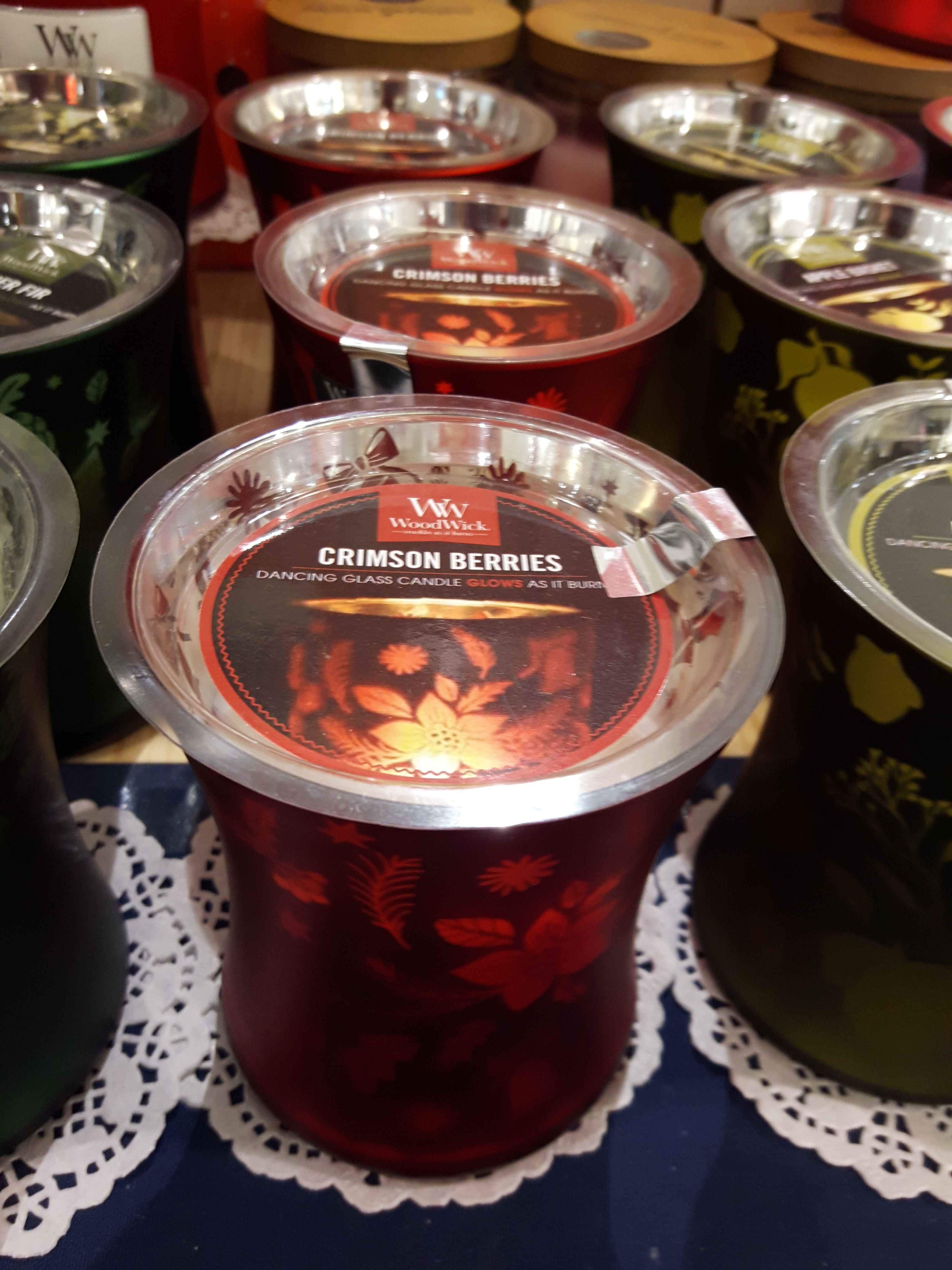 Wood Wick Candle Medium Dancing Hour Glass Crimson