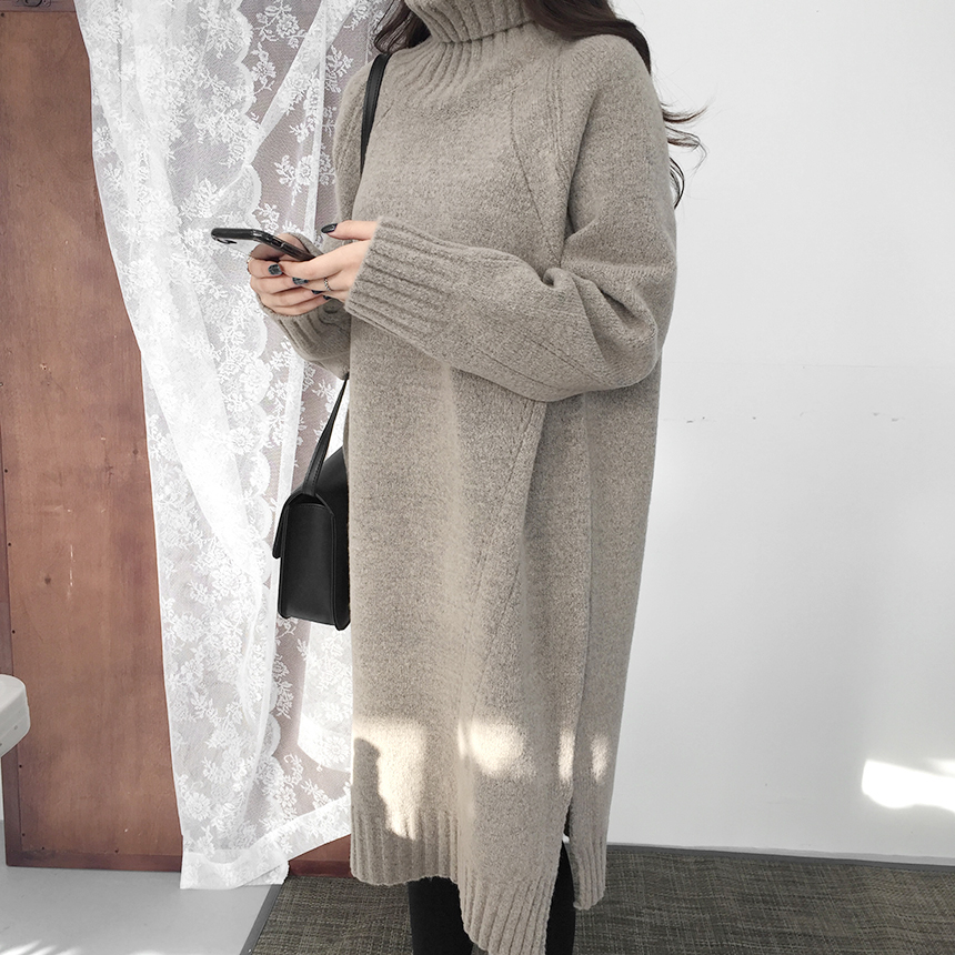 Cosplay Polo Knit One Piece Loose Fit Urun Winter 