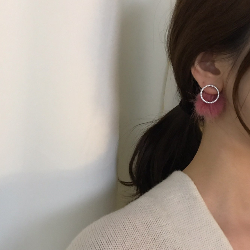 Ronnie Mink Cubic Two-Way Earrings 4color Lovely C