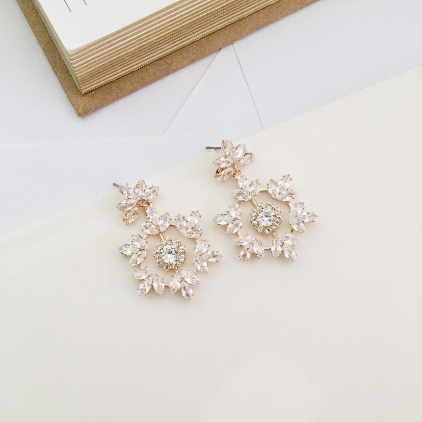 Snowflake Cubic Drop Earrings Party Fashion Earrin