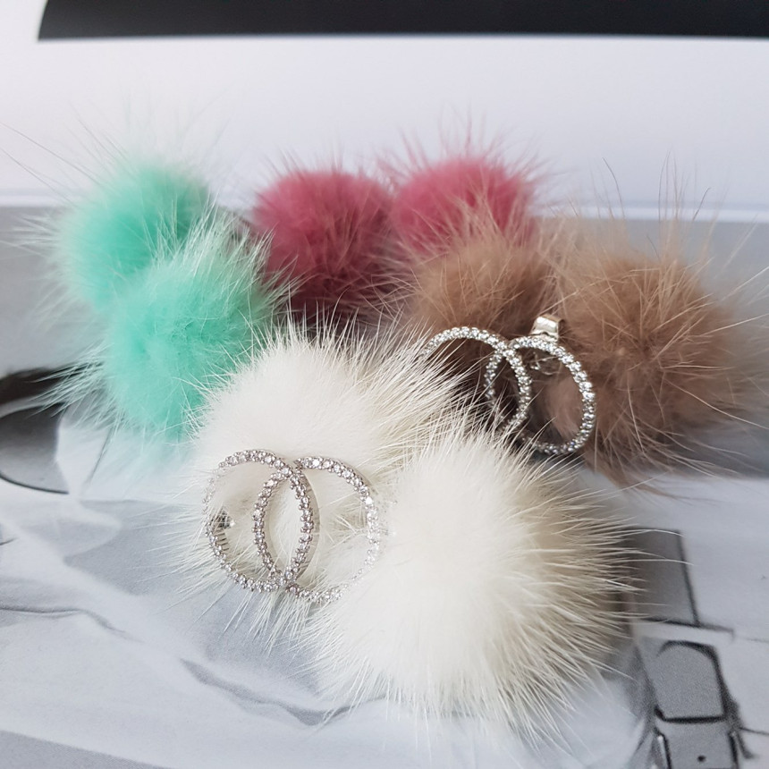 Ronnie Mink Cubic Two-Way Earrings 4color Lovely C