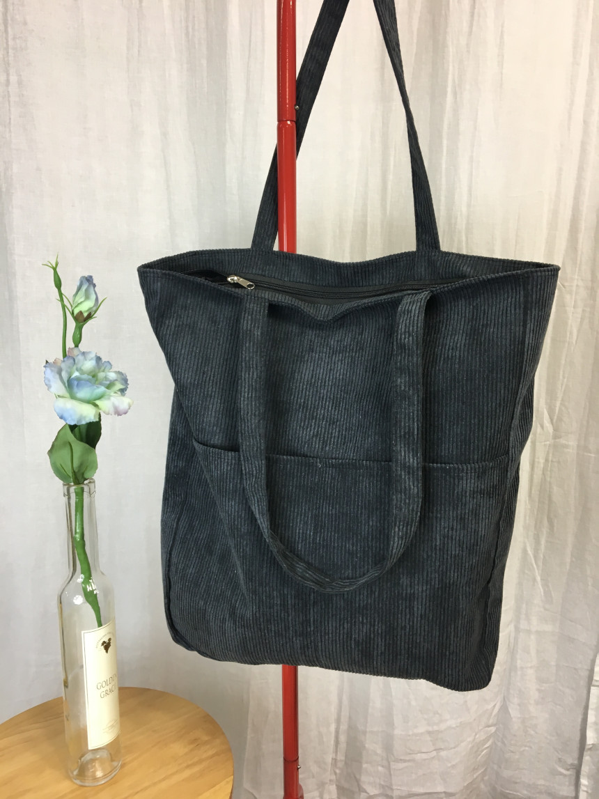 TOTE ECO SHOPPING TRAVEL two-pocket golden eco bag