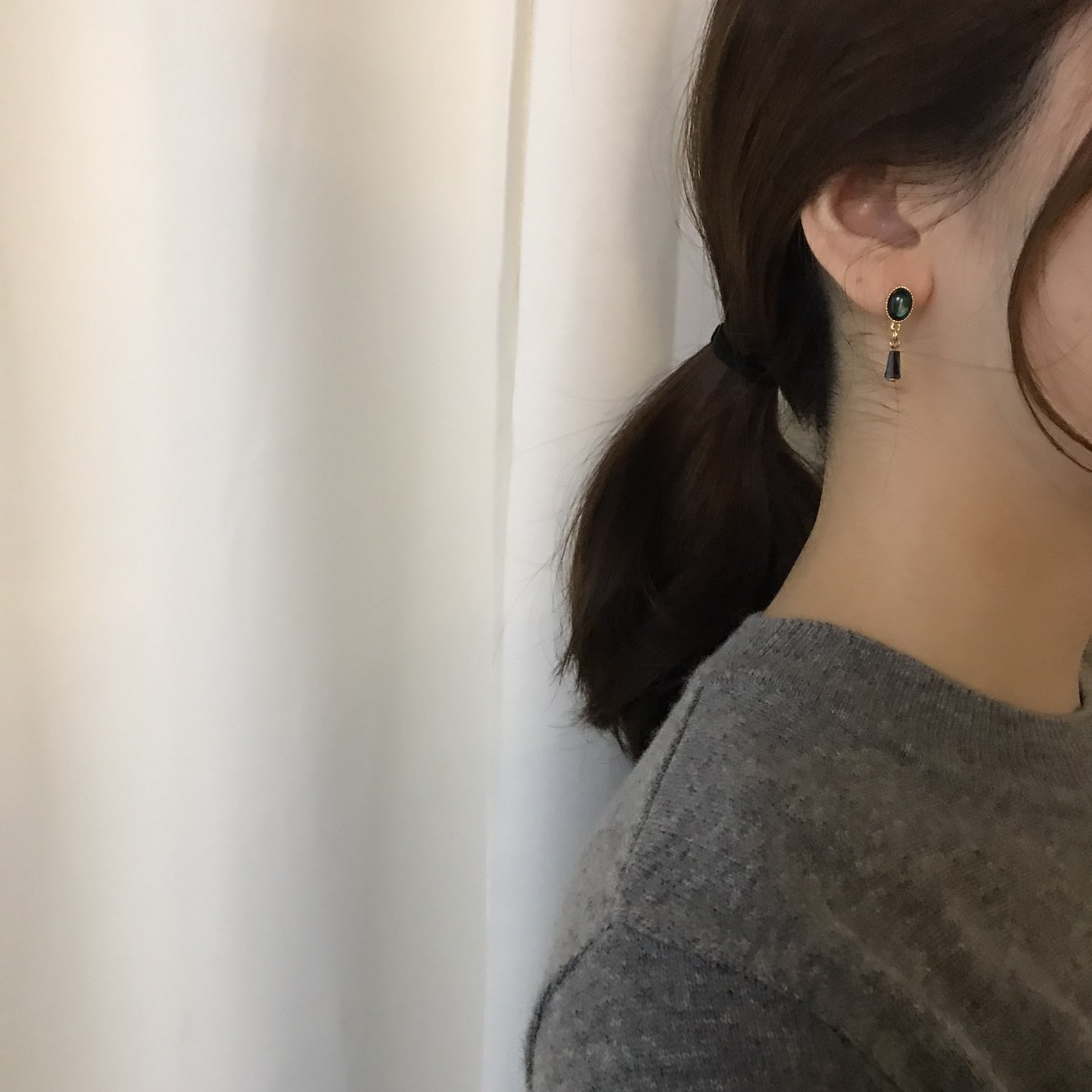 Crystal Pure Hommage Drop Earrings 3color Minimal 