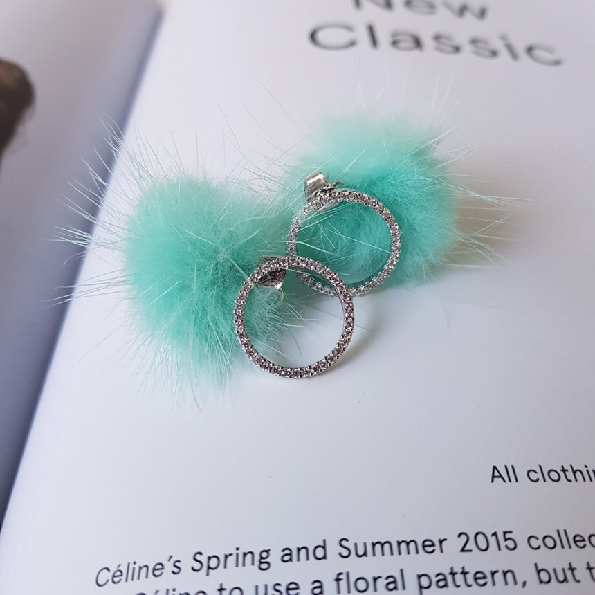 Ronnie Mink Cubic Two-Way Earrings 4color Lovely C