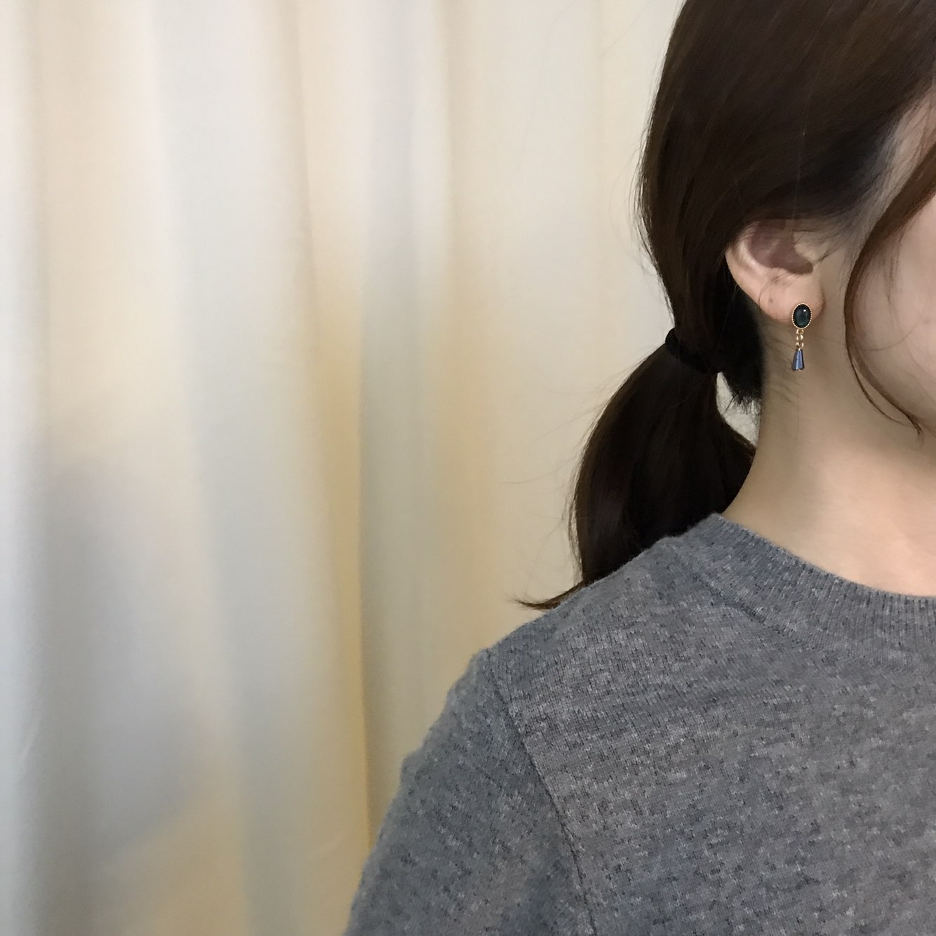 Crystal Pure Hommage Drop Earrings 3color Minimal 