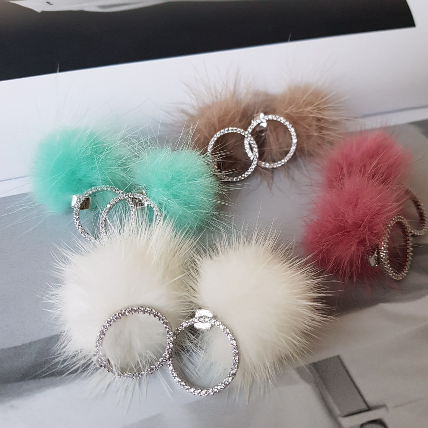 Ronnie Mink Cubic Two-Way Earrings 4color Lovely C