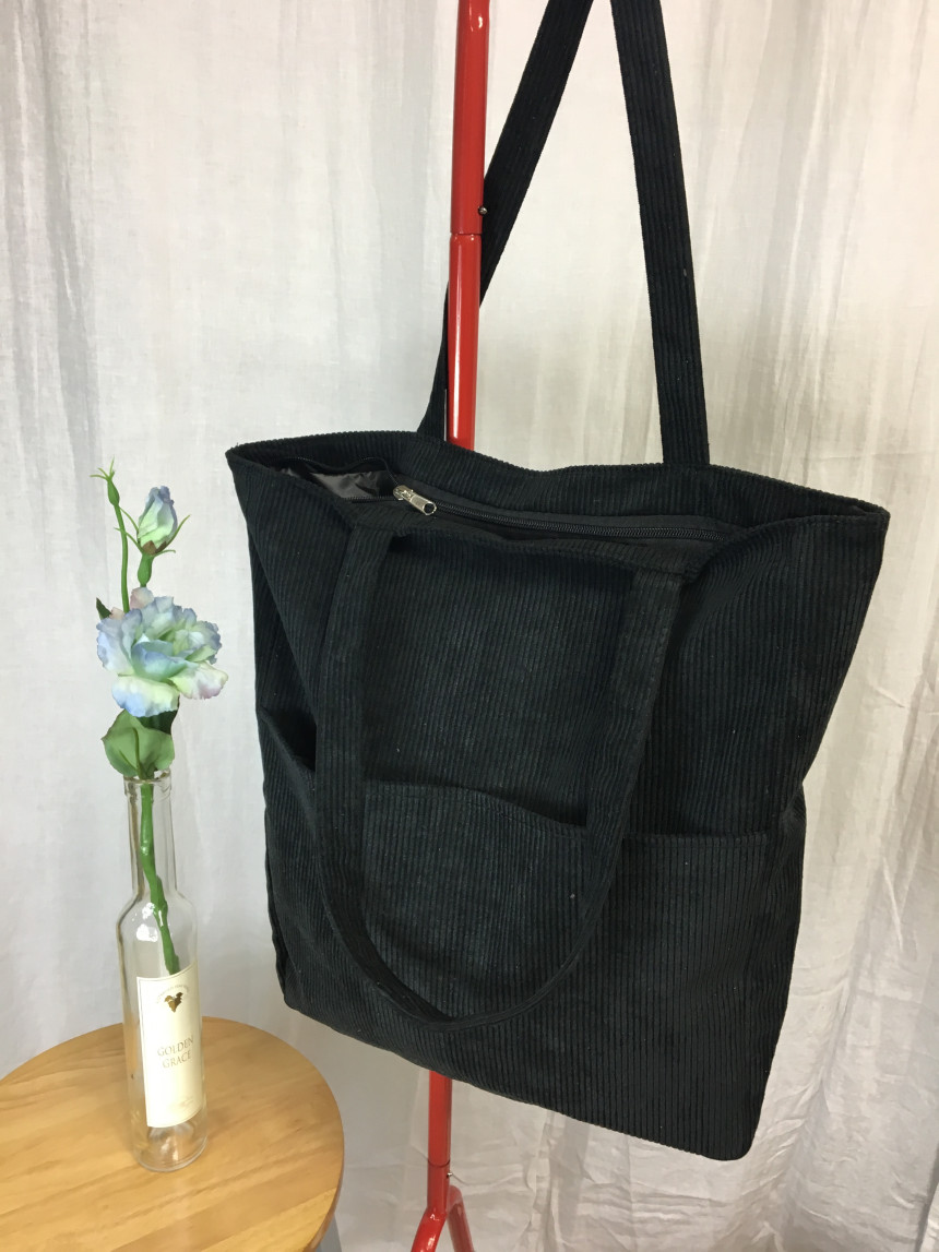 TOTE ECO SHOPPING TRAVEL two-pocket golden eco bag