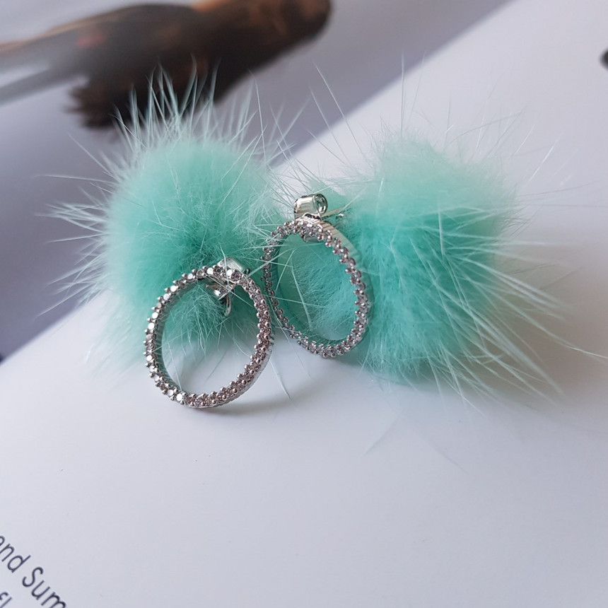 Ronnie Mink Cubic Two-Way Earrings 4color Lovely C